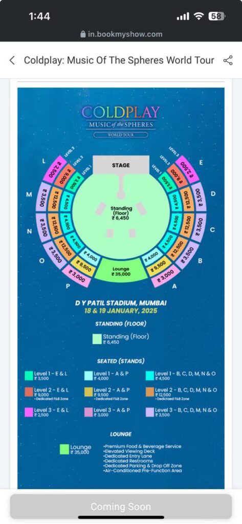 Coldplay Concert DY Patil Stadium arrangement 